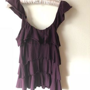 Express XS Purple Ruffle Tank